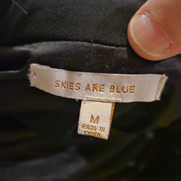 Skies Are Blue Blazer Jacket Women’s Size M Black Short Sleeve - Picture 3 of 7